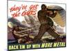 World War II Poster of Airborne Troops Parachuting Into Battle-Stocktrek Images-Mounted Photographic Print