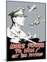 World War II Poster of General Douglas Macarthur and Bomber Planes-null-Mounted Art Print