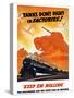 World War II Poster of Tanks Rolling Into Battle And a Locomotive in Motion-Stocktrek Images-Stretched Canvas