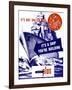 World War II Propaganda Poster Featuring a Battleship Out a Sea-null-Framed Art Print