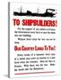 World War II Propaganda Poster Featuring a Ship Steaming Along-null-Stretched Canvas