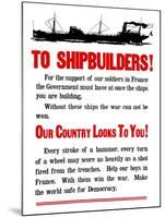 World War II Propaganda Poster Featuring a Ship Steaming Along-null-Mounted Art Print