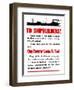 World War II Propaganda Poster Featuring a Ship Steaming Along-null-Framed Art Print