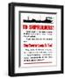 World War II Propaganda Poster Featuring a Ship Steaming Along-null-Framed Art Print