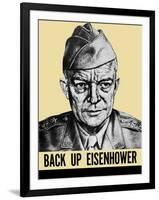 World War II Propaganda Poster Featuring General Dwight Eisenhower-null-Framed Art Print