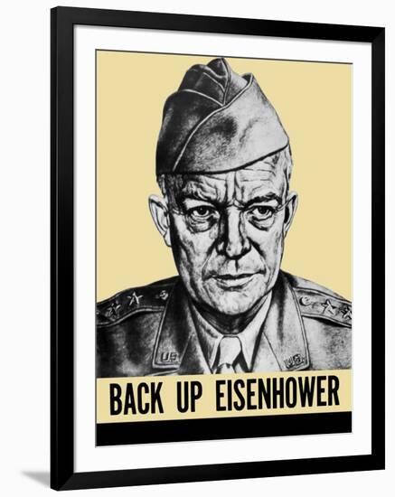 World War II Propaganda Poster Featuring General Dwight Eisenhower-null-Framed Art Print