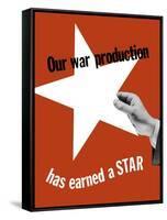 World War II Propaganda Poster of a Hand Holding a Large White Star-null-Framed Stretched Canvas