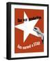 World War II Propaganda Poster of a Hand Holding a Large White Star-null-Framed Art Print