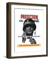 World War II Propaganda Poster of a Soldier Applying Insect Repellent-null-Framed Art Print