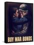 World War II Propaganda Poster of a Soldier Embracing a Woman-null-Framed Stretched Canvas