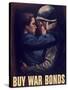 World War II Propaganda Poster of a Soldier Embracing a Woman-null-Stretched Canvas