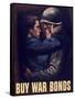 World War II Propaganda Poster of a Soldier Embracing a Woman-null-Framed Stretched Canvas