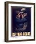 World War II Propaganda Poster of a Soldier Embracing a Woman-null-Framed Art Print