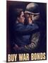 World War II Propaganda Poster of a Soldier Embracing a Woman-null-Mounted Art Print