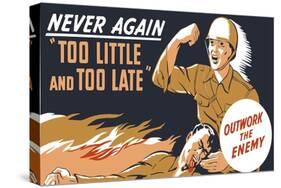World War II Propaganda Poster of a Soldier Holding His Dead Comrade-null-Stretched Canvas