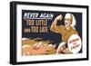 World War II Propaganda Poster of a Soldier Holding His Dead Comrade-null-Framed Premium Giclee Print