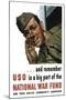 World War II Propaganda Poster of a Soldier Shouting from a Window-null-Mounted Art Print