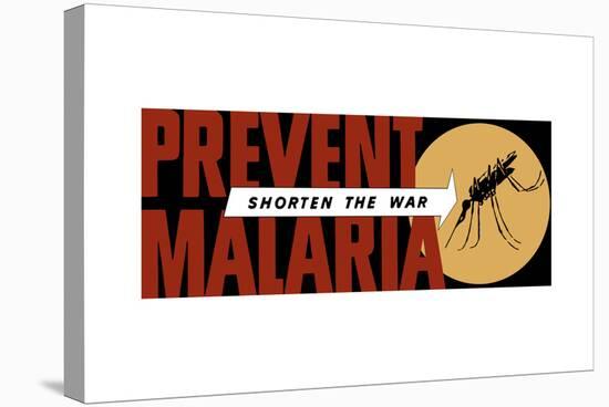 World War II Propaganda Poster of an Arrow Pointing at a Large Mosquito-null-Stretched Canvas
