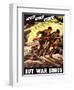 World War II Propaganda Poster of Soldiers Assaulting a Beach with Rifles-null-Framed Art Print