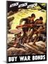 World War II Propaganda Poster of Soldiers Assaulting a Beach with Rifles-null-Mounted Art Print