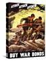 World War II Propaganda Poster of Soldiers Assaulting a Beach with Rifles-null-Stretched Canvas