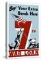 World War II Propaganda Poster of Soldiers Raising the American Flag-null-Stretched Canvas
