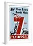 World War II Propaganda Poster of Soldiers Raising the American Flag-null-Framed Art Print