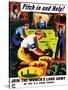 World War II Propaganda Poster of Women Doing Chores on a Farm-null-Stretched Canvas