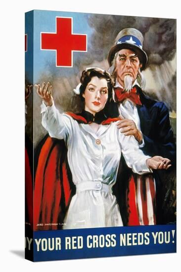 World War Ii: Red Cross-James Montgomery Flagg-Stretched Canvas
