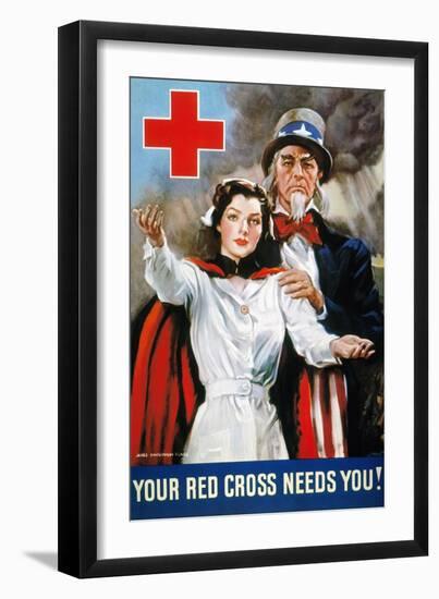 World War Ii: Red Cross-James Montgomery Flagg-Framed Premium Giclee Print