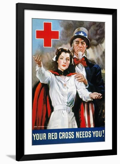 World War Ii: Red Cross-James Montgomery Flagg-Framed Giclee Print