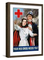 World War Ii: Red Cross-James Montgomery Flagg-Framed Giclee Print