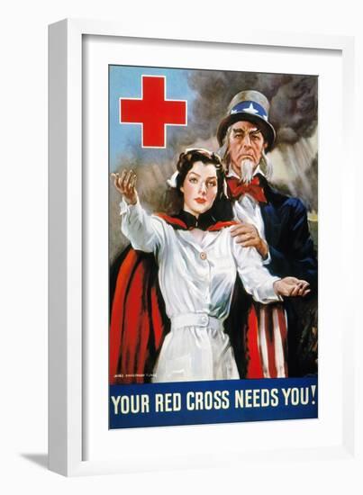 World War Ii: Red Cross-James Montgomery Flagg-Framed Giclee Print