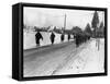 World War II, Us Army Infantrymen March on a Road Near Bastogne, Belgium. Dec 1944-null-Framed Stretched Canvas