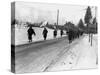 World War II, Us Army Infantrymen March on a Road Near Bastogne, Belgium. Dec 1944-null-Stretched Canvas