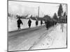 World War II, Us Army Infantrymen March on a Road Near Bastogne, Belgium. Dec 1944-null-Mounted Art Print