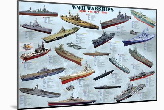World War II War Ships-null-Mounted Art Print