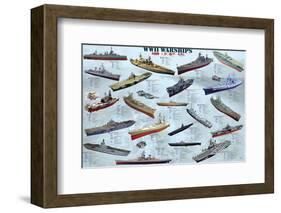 World War II War Ships-null-Framed Art Print