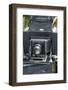 World War One re-creation and history. Close-up of old bellows-style camera.-Julien McRoberts-Framed Photographic Print