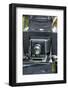 World War One re-creation and history. Close-up of old bellows-style camera.-Julien McRoberts-Framed Photographic Print