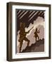 World War One soldiers with bayonets - emerging from trenches-Neale Osborne-Framed Giclee Print