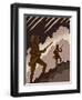 World War One soldiers with bayonets - emerging from trenches-Neale Osborne-Framed Giclee Print