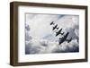 World War Two British Vintage Flight Formation-Veneratio-Framed Photographic Print