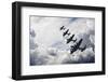 World War Two British Vintage Flight Formation-Veneratio-Framed Photographic Print