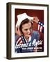 World War Two Poster of Uncle Sam Placing a Hat On a Smiling Nurse-Stocktrek Images-Framed Photographic Print