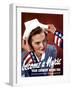 World War Two Poster of Uncle Sam Placing a Hat On a Smiling Nurse-Stocktrek Images-Framed Photographic Print