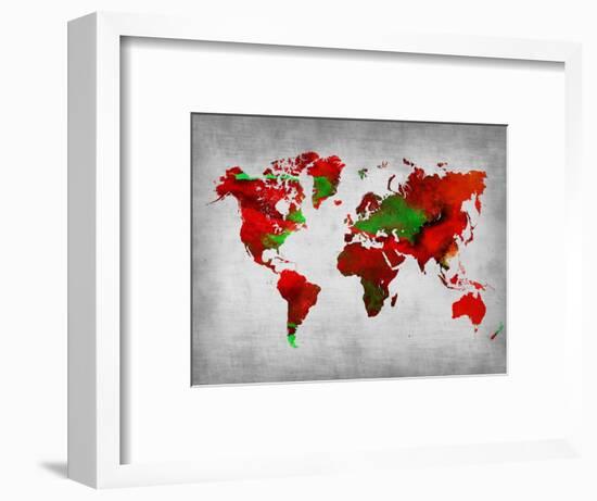 World Watercolor Map 11-NaxArt-Framed Art Print