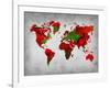 World Watercolor Map 11-NaxArt-Framed Art Print