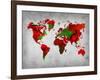 World Watercolor Map 11-NaxArt-Framed Art Print