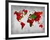 World Watercolor Map 11-NaxArt-Framed Art Print